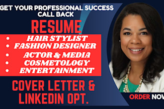 craft a hair stylist, entertainment, media, cosmetology and fashion resume