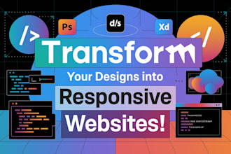 convert figma, PSD, xd to responsive HTML with tailwind css
