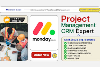 setup project management crm monday asana airtable agile crm workflow automation