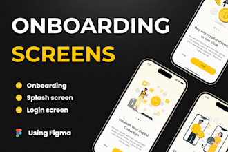 design mobile onboarding screens and splash screens in figma