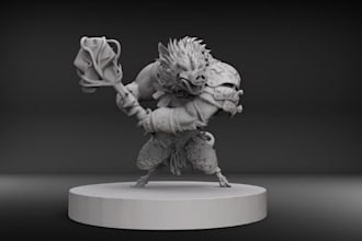 resculpt 3d action warrior,adult toy,dnd miniature,zbrush character,bodymesh,stl