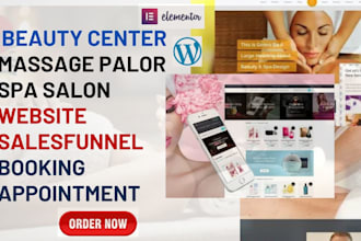 build beauty center spa salon massage palor landing page website salesfunnel