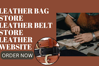design profitable leather bags shoes shopify store leather belt store website