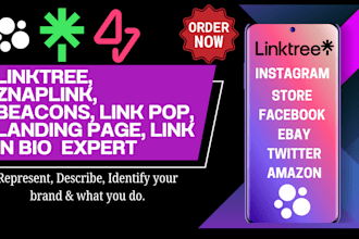 create attractive linktree znaplink beacons link pop landing page link in bio