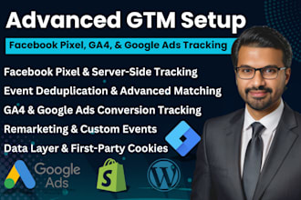 setup ga4, meta pixel, tiktok pixel, conversion API, and cookie consent via GTM