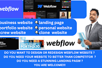design webflow website, set up webflow pages, transfer website, redesign webflow