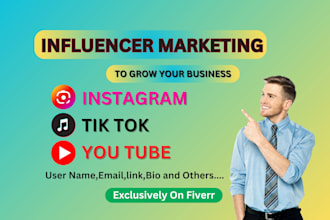 find best b2b social leads instagram, tik tok, you tube influencer email lists
