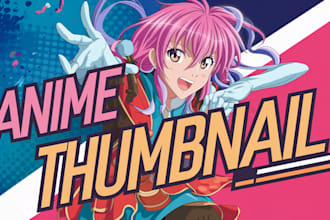 design anime thumbnail for youtube attractive amv video