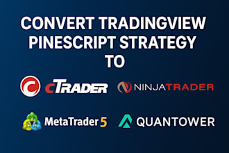 convert tradingview pinescript strategy to ctrader, ninjatrader, mt5, quantower