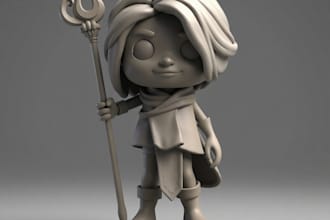 sculpt 3d character and models for 3d printing figurine miniatures dwg