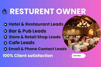 find hotel, restaurant, cafe and shop owner leads any targeted location