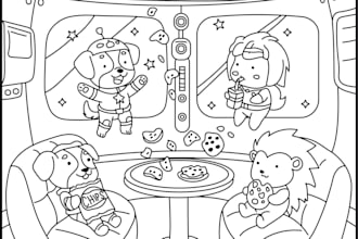 draw cute doodle line art for kids and adults bobbie goods, KDP