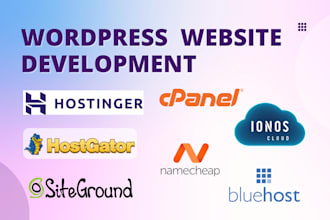 develop wordpress website on hostinger godaddy and bluehost