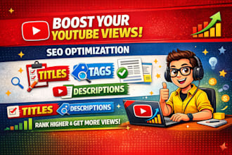 optimize SEO title, tags and description for youtube videos