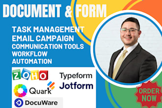 setup document zoho crm jotforms panadoc docuwear docusign typeform hellosign