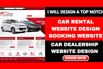 design car rental website rental website car dealership website booking website