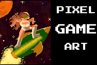 draw pixel game art, pixel art pixel character, pixel background 2d sprite sheet