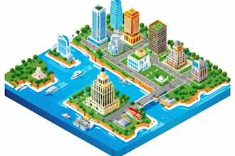 design any kind of custom vector or isometric map illustration