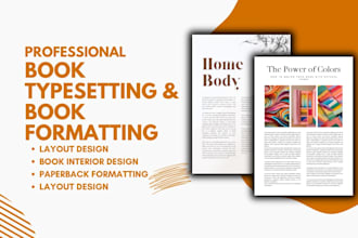 design, format hardcover, paperback, book typesetting, manuscript, layout design