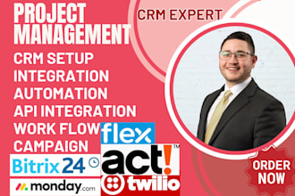 setup flex bitrix24 twillo act pipedrive hobspot crm monday crm automation