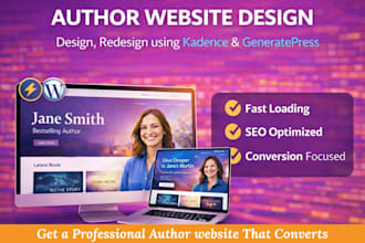 design author website kadence generatepress wix author website