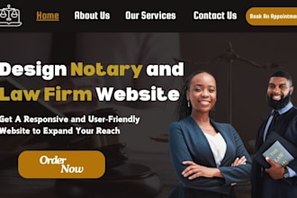 build highly responsive landing page design notary website design notary logo