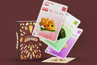 design kids educational card board game playing card with rule book mock up