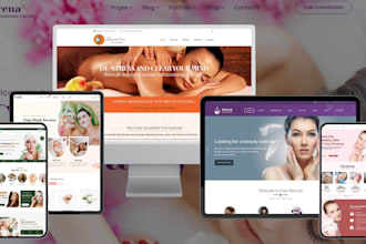 design spa website beauty vagaro website yoga website with online booking page