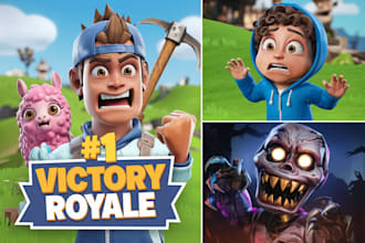 create podcast, clickbait, fortnite and minecraft  thumbnails