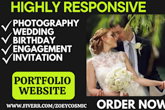 design wedding website photography portfolio website with direct online booking