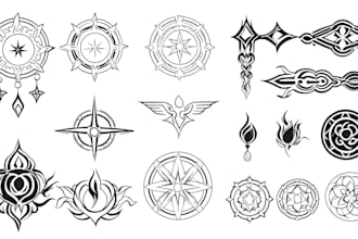 create small, minimalistic, ornamental fine line tattoo