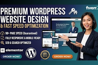 create fast wordpress website design and speed optimized with elementor