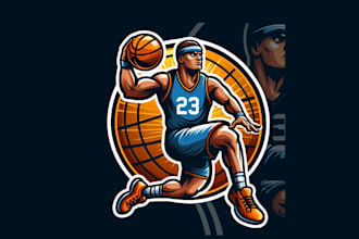 make an amazing basketball athlete mascot logo design in 12 hours