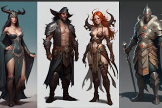 draw sci fi or fantasy concept art illustration characters