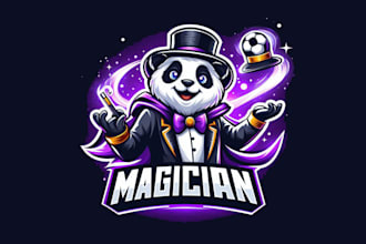 make an amazing magician panda esport mascot logo my on creativity