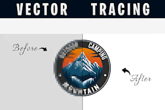 do vector tracing, logo image, cleanup, recreate, redesign ai eps svg