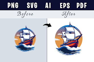 do vector tracing, redraw, redesign and convert to vector logo