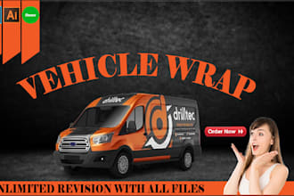 create vehicle wrap, livery car wrap,van wrap,racing car,truck,boat , bike wrap