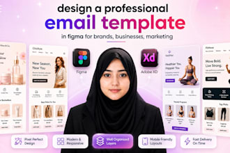 design a professional email template in figma for brands, businesses, marketing