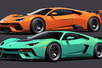 make amazing vector car portrait form your car