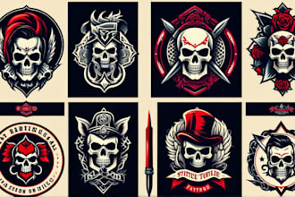 make old school or traditional style tattoo logo design