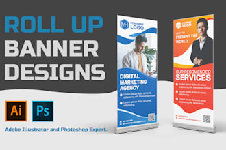 help you to design an amazing roll up banner, pop up or retractable banner