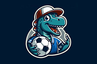 make a high quality dinosaurs sport mascot logo in 15 hours