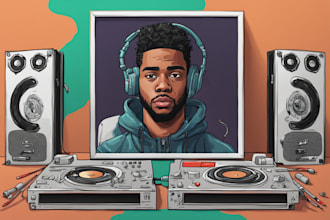draw your single or mixtape album cover art cartoon
