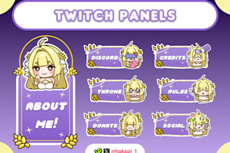 customize your 7 twitch panels for vtuber