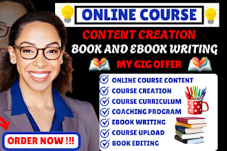 create ebook online course content course curriculum ebook writing and editing