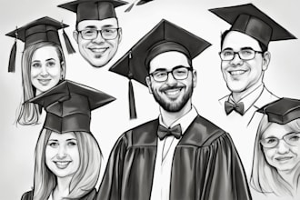 draw amazing caricature graduation
