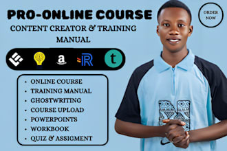 create online course content ghostwriting training manual and course creation
