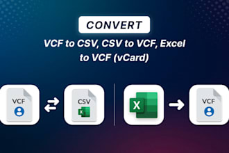 convert vcf to CSV, CSV to vcf, excel to vcf vcard
