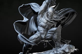 sculpt 3d realistic character for digital use,3d miniature, zbrush, 3d printing